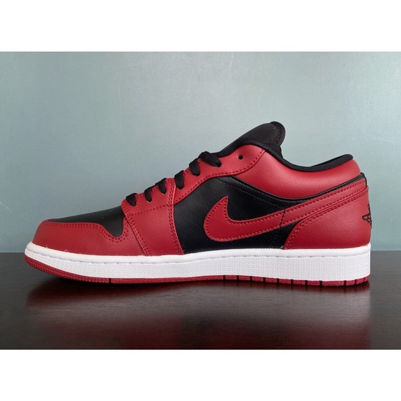 Nike Air Jordan 1 Low "Reverse Bred" Black/Red Men's Size 8 (9.5W) 553558-606 - Picture 3 of 10
